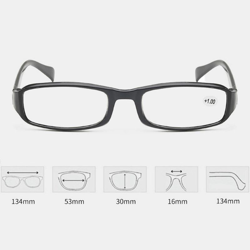 Unisex Full Frame Resin Len Læsebriller Bærbare Comfy High-definition Presbyopia-briller