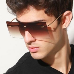 Unisex Gradient Farve Firkantet Rammeløs Mode Cool Uv-beskyttelse Solbriller