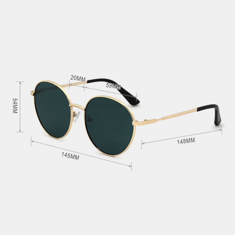 Unisex Oval Metal Full Frame Fashion Uv-beskyttelsessolbriller