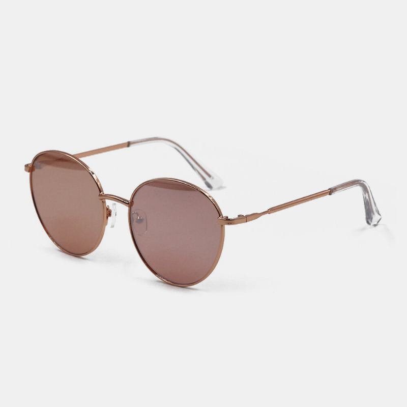 Unisex Oval Metal Full Frame Fashion Uv-beskyttelsessolbriller