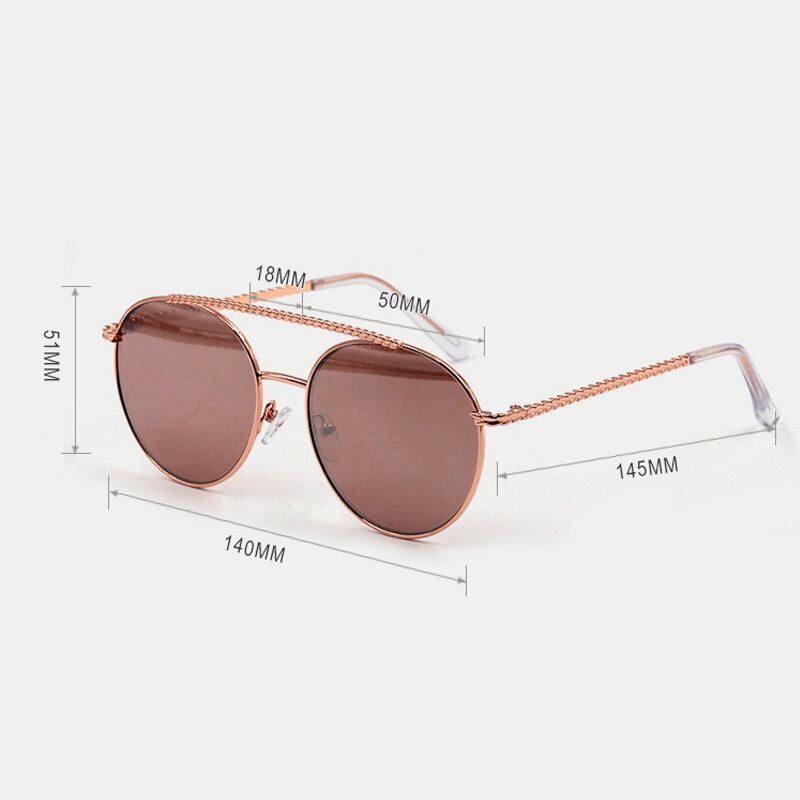 Unisex Positiv Circle Metal Full Frame Fashion Casual Uv-beskyttelse Solbriller