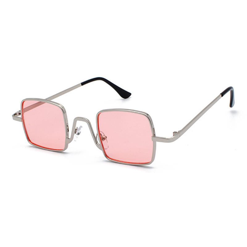 Unisex Vogue Vintage Anti-uv Metal Small Square Solbriller