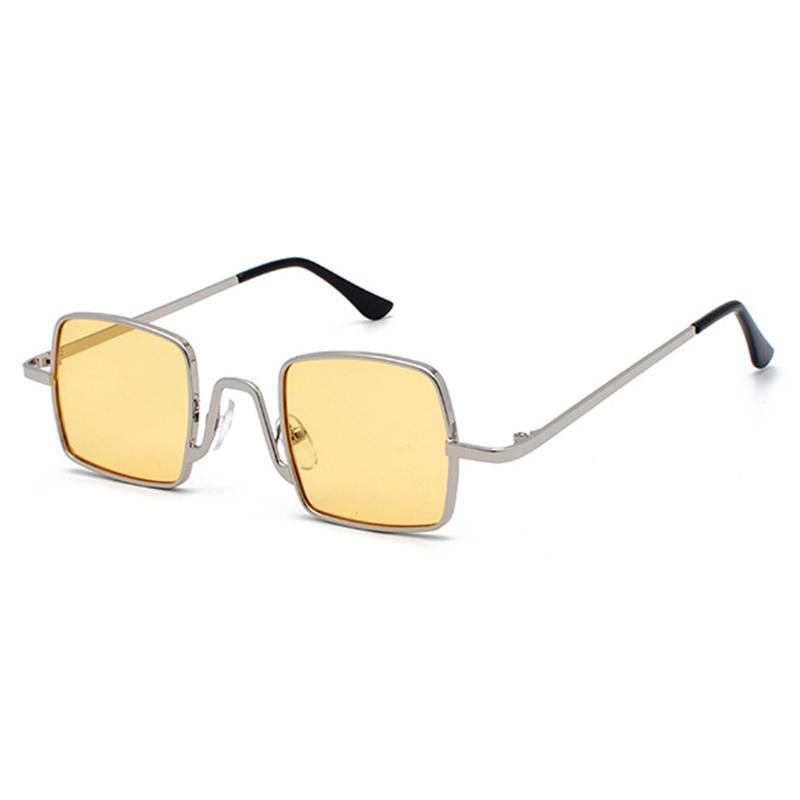 Unisex Vogue Vintage Anti-uv Metal Small Square Solbriller