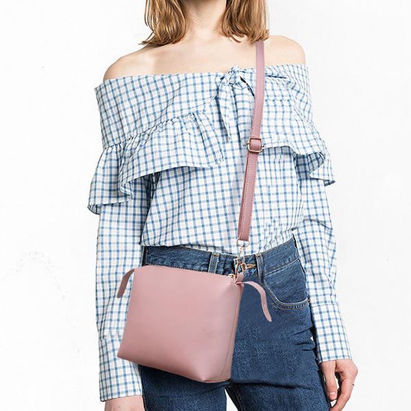 Kvinder Imiteret Læder Tredelt Sæt Kvast Håndtaske Crossbody Taske Clutch Taske