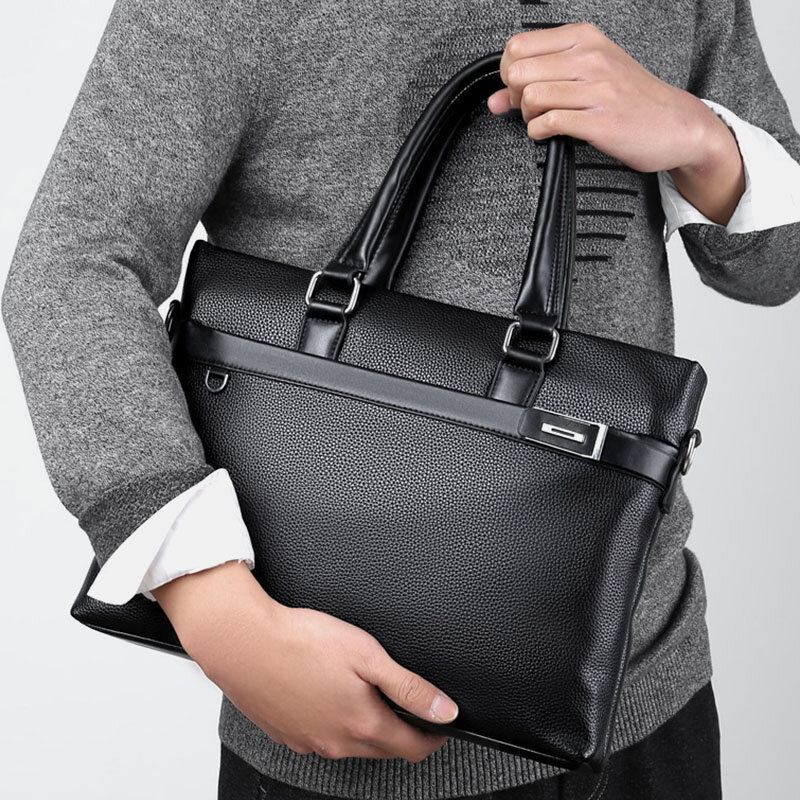 Mænd Imiteret Læder Business 15.6 Tommer Bærbar Taske Dokumentmapper Håndtaske Crossbody Taske