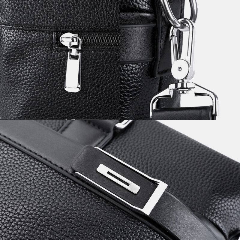 Mænd Imiteret Læder Business 15.6 Tommer Bærbar Taske Dokumentmapper Håndtaske Crossbody Taske