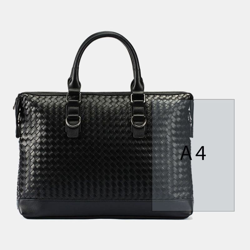 Mænd Imiteret Læder Multi-bære 14 Tommer Bærbar Taske Dokumentmappe Business Håndtaske Crossbody Taske