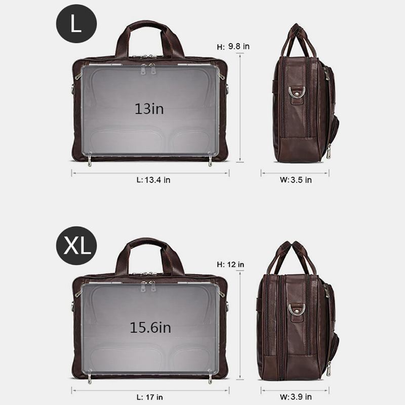 Mænd Multifunktion Multi-lomme Vandtæt 15.6 Tommer Bærbar Taske Dokumentmappe Business Håndtaske Crossbody Taske Lærertaske