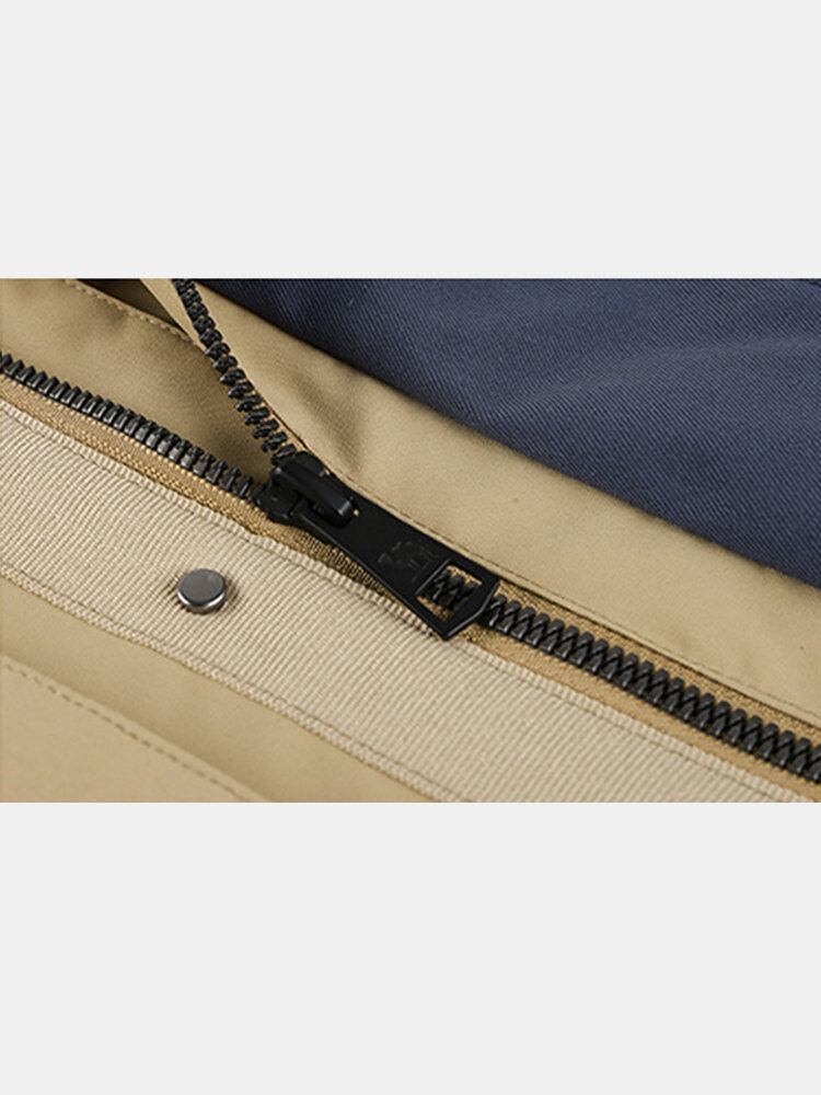 Camel Crown Herre Vandtæt Outdoor Multi-pocket Hætte Teknisk Jakke