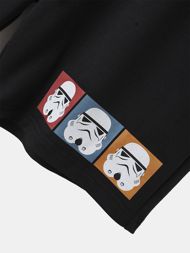 Mænd Hjelm Brev Print Star War Short Casual Suits