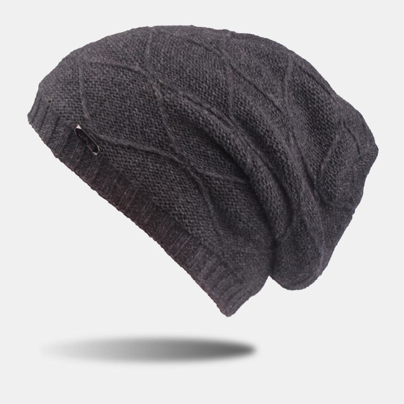 2 Stk Mænd Kaninpels Plus Velvet Varm Strikket Baotou Kasket Tørklæde Vinter Tykke Ansigtsbeskyttelse Ørebeskyttelse Stripe Beanie Skull Hat