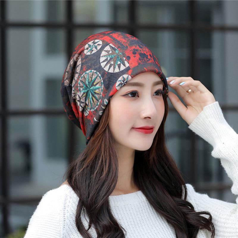 Åndbar Chemo Kasket Print Beanie Turban Outdoor Cap