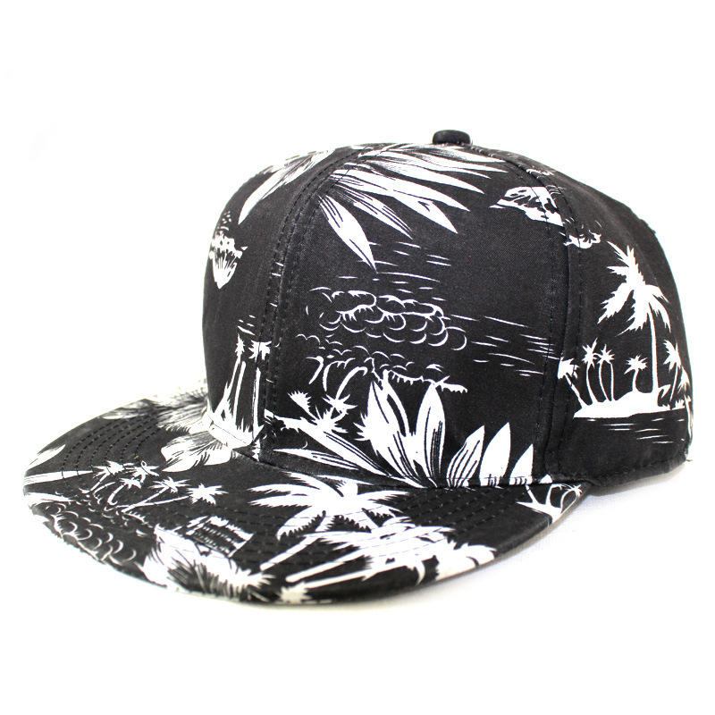 Coconut Tree Seaside Baseballkasket Flad Langs Hiphophat