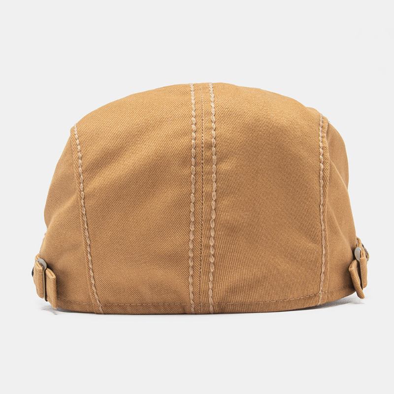 Collrown Unisex Bomuld Patchwork Regnbuefarvet Vævet Stråreb Dekoration Casual Bareet Flad Kasket Ivy Cap