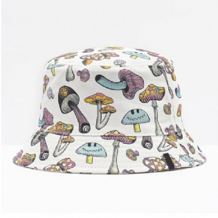 Collrown Unisex Farverigt Svampemønster Print Afslappet Blød Outdoor Travel Bucket Hat