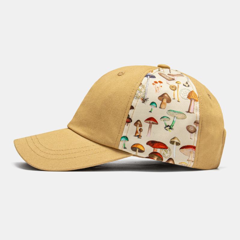 Collrown Unisex Mushroom Patch Patchwork Patchwork Mode Personlighed Solskygge Baseball Hat