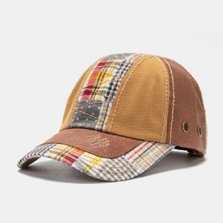 Collrown Unisex Patchwork Gittermønster Mode Ung Solskærm Baseballhat