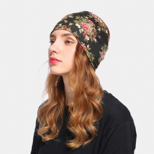 Dame Blomsterhat Beanie Tørklæde Turban Head Wrap Cap