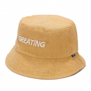 Herre Bomuld Vintage Gammel Vasket Solhat Solcreme Greating Letter Bucket Hat