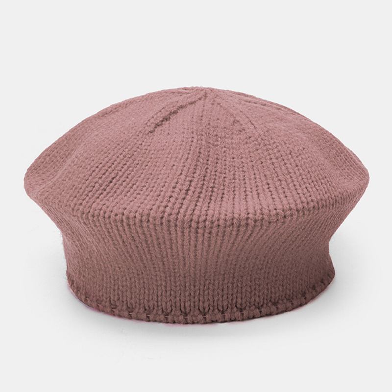 Kvinder Akryl Brev Patch Efterår Vinter Varm Vild Baret Kasket Casual Elastisk Justerbar Strikket Hat