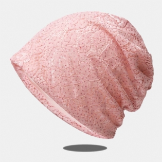 Kvinder Blonder Rhinestone Blomstermønster Baotou Huer Casual Vild Åndbar Komfortabel Beanie Hat