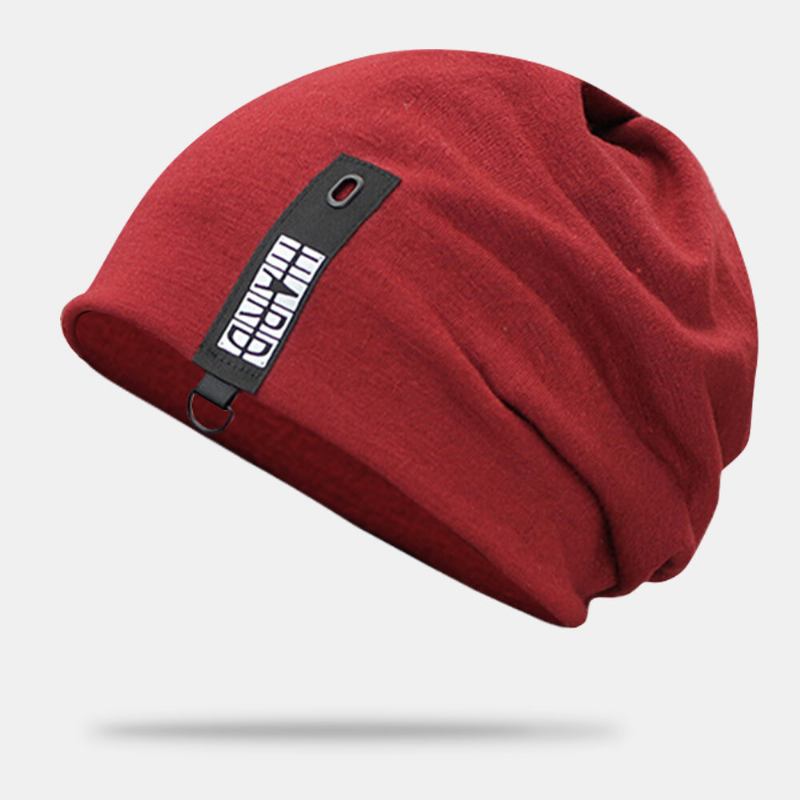 Kvinder Bomuld Holder Varmen Udendørs Vinter Mode Afslappet Solid Dobbelt Beanie Strikket Hat