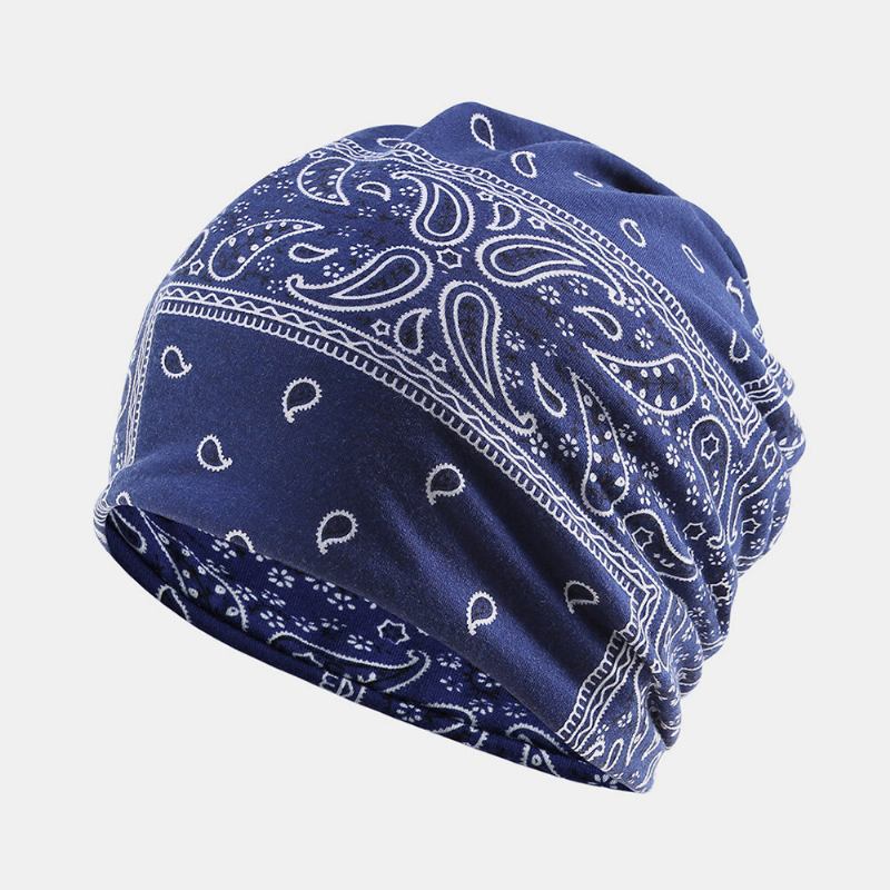 Kvinder Bomuld Multi-purpose Printing Beanie Kasket Hals Gaiter Ansigtsskjold Hatte Bandana