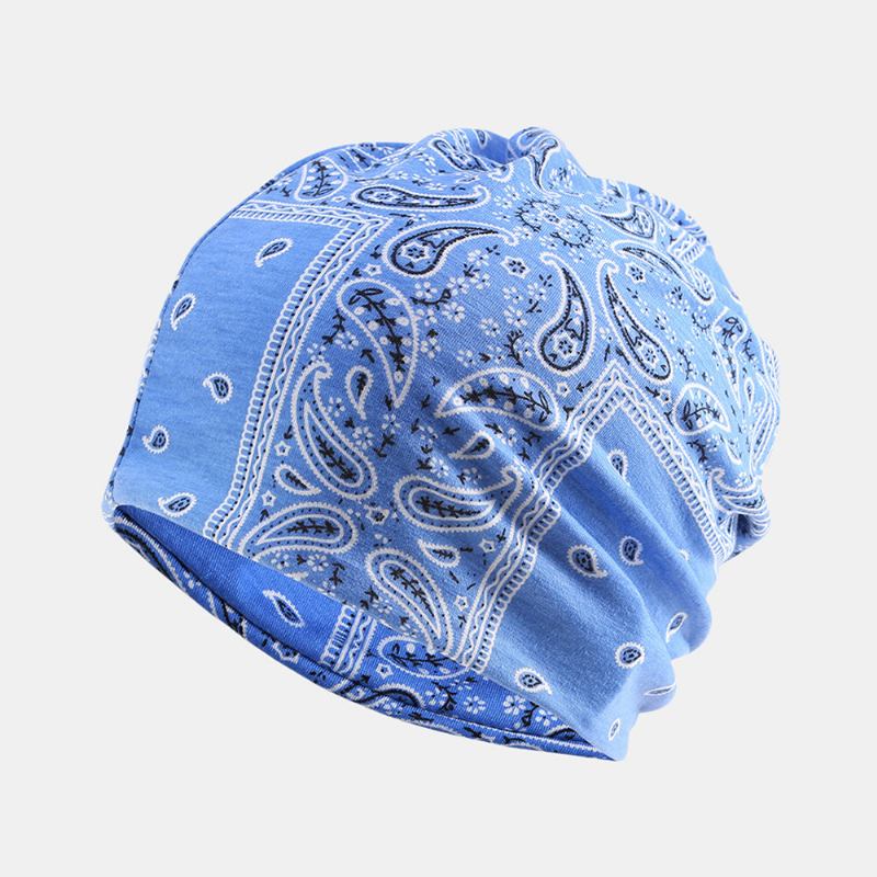 Kvinder Bomuld Multi-purpose Printing Beanie Kasket Hals Gaiter Ansigtsskjold Hatte Bandana