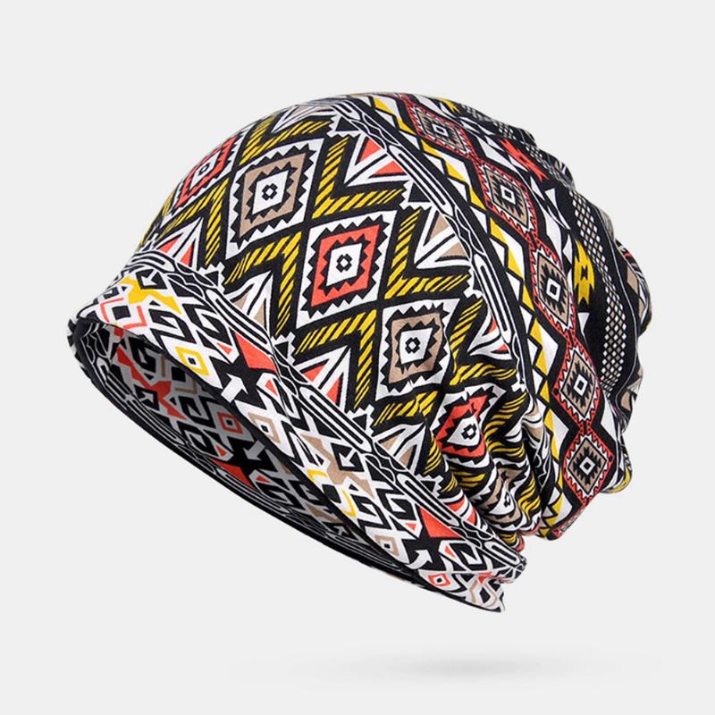 Kvinder Bomuld Multi-purpose Printing Beanie Kasket Hals Gaiter Ansigtsskjold Hatte Bandana