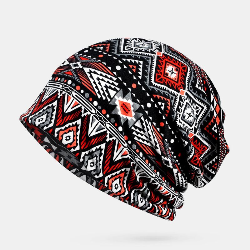 Kvinder Bomuld Multi-purpose Printing Beanie Kasket Hals Gaiter Ansigtsskjold Hatte Bandana