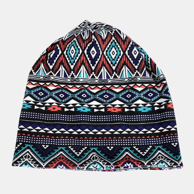 Kvinder Bomuld Multi-purpose Printing Beanie Kasket Hals Gaiter Ansigtsskjold Hatte Bandana