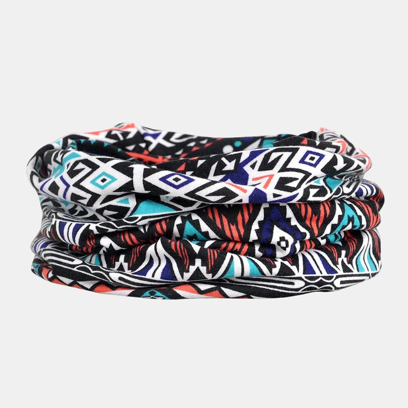 Kvinder Bomuld Multi-purpose Printing Beanie Kasket Hals Gaiter Ansigtsskjold Hatte Bandana