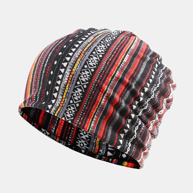 Kvinder Bomuld Multi-purpose Printing Beanie Kasket Hals Gaiter Ansigtsskjold Hatte Bandana