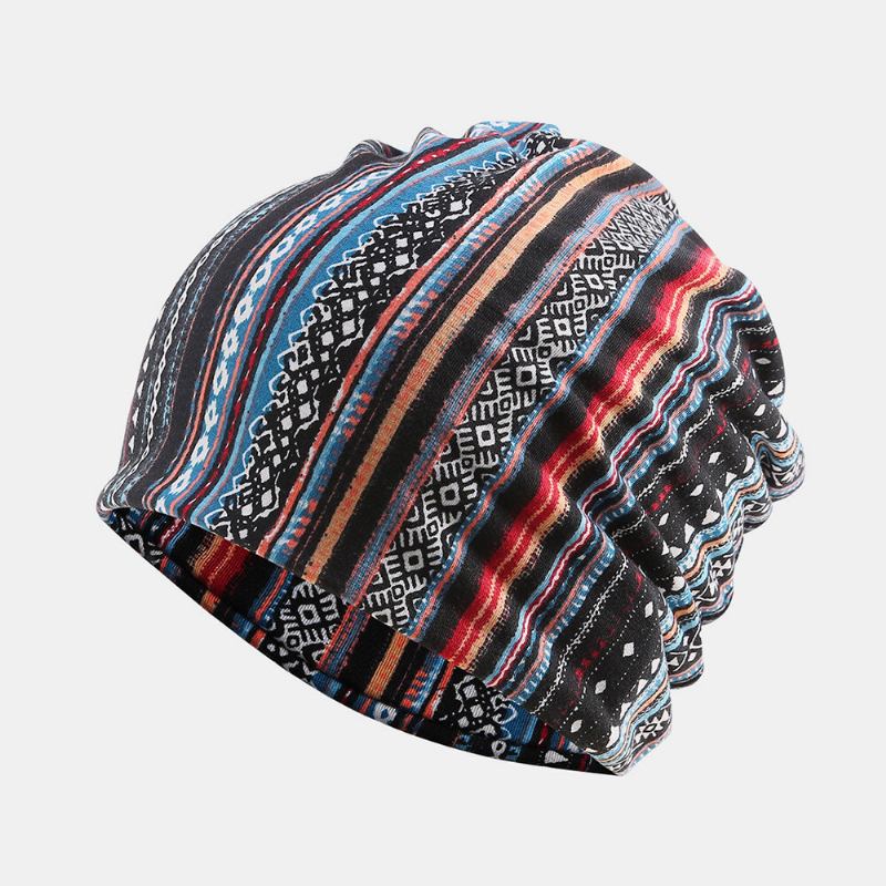 Kvinder Bomuld Multi-purpose Printing Beanie Kasket Hals Gaiter Ansigtsskjold Hatte Bandana