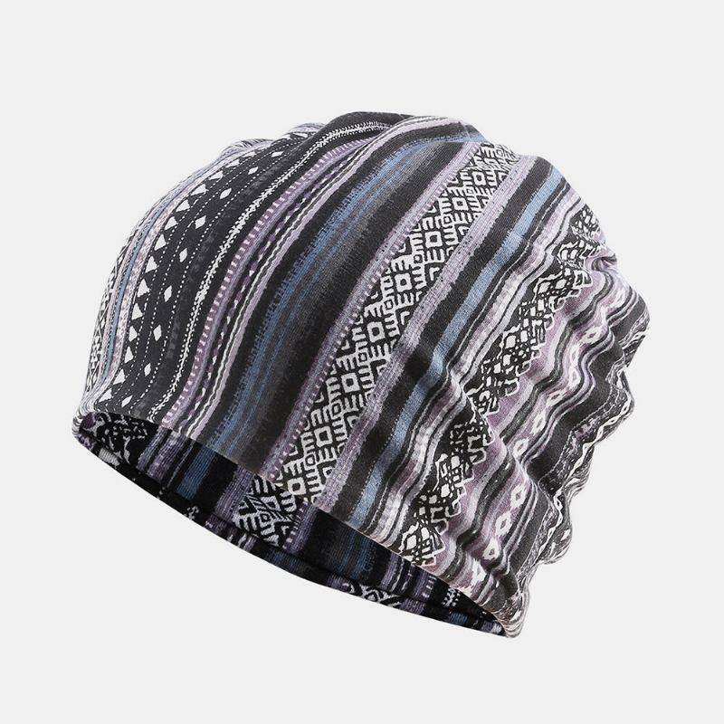 Kvinder Bomuld Multi-purpose Printing Beanie Kasket Hals Gaiter Ansigtsskjold Hatte Bandana