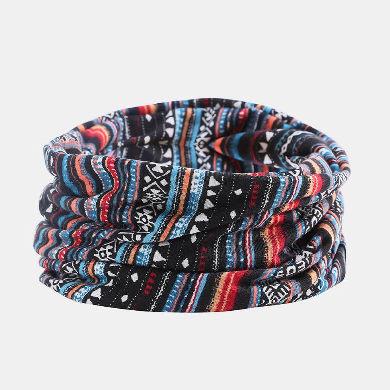 Kvinder Bomuld Multi-purpose Printing Beanie Kasket Hals Gaiter Ansigtsskjold Hatte Bandana