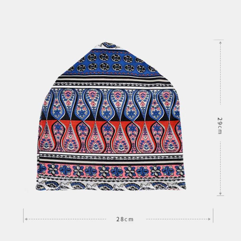 Kvinder Bomuld Multi-purpose Printing Beanie Kasket Hals Gaiter Ansigtsskjold Hatte Bandana