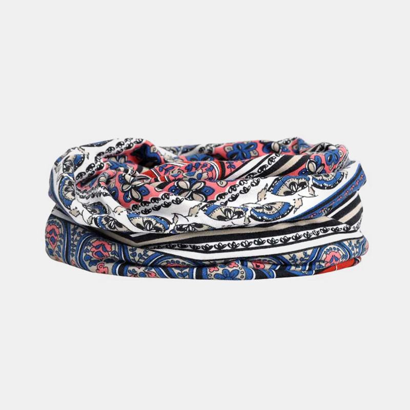 Kvinder Bomuld Multi-purpose Printing Beanie Kasket Hals Gaiter Ansigtsskjold Hatte Bandana