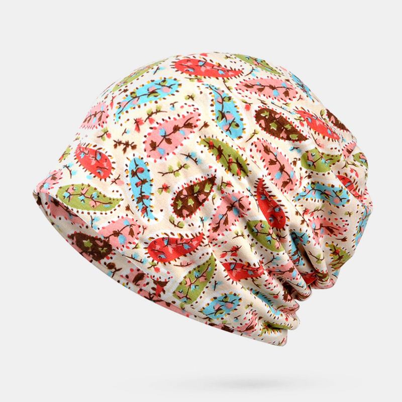 Kvinder Bomuld Multi-purpose Printing Beanie Kasket Hals Gaiter Ansigtsskjold Hatte Bandana