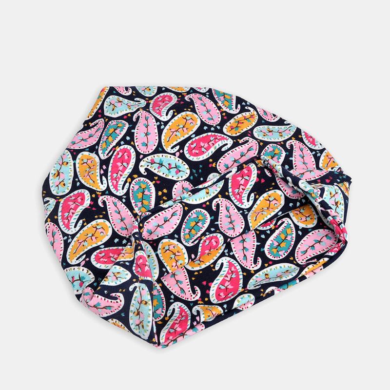 Kvinder Bomuld Multi-purpose Printing Beanie Kasket Hals Gaiter Ansigtsskjold Hatte Bandana