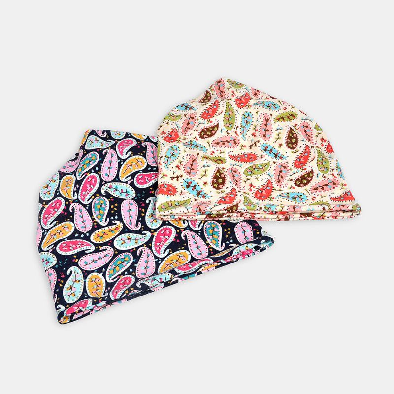 Kvinder Bomuld Multi-purpose Printing Beanie Kasket Hals Gaiter Ansigtsskjold Hatte Bandana