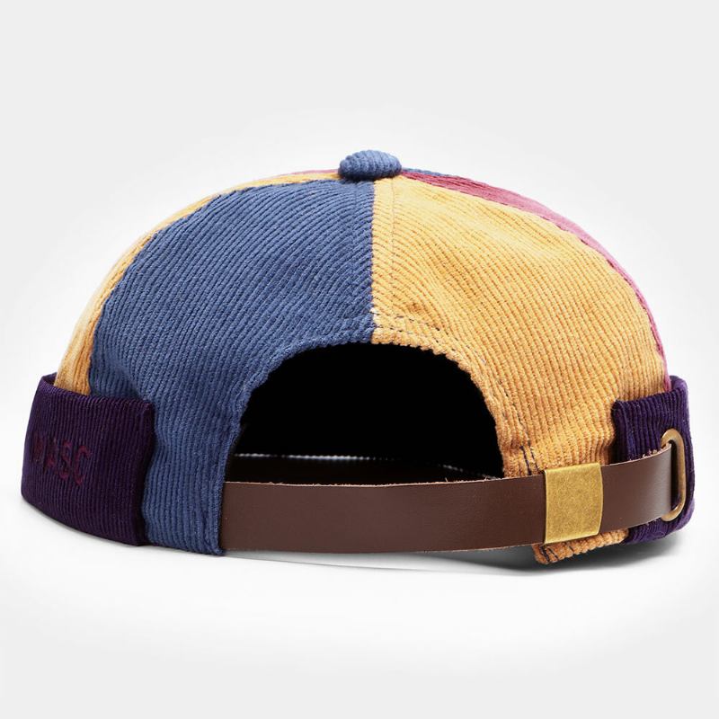 Kvinder Corduroy Lettern Brodery Bucket Huer Farvematchende Varm Solskærm Uden Skygge Beanie Udlejer Kasket Skull Cap