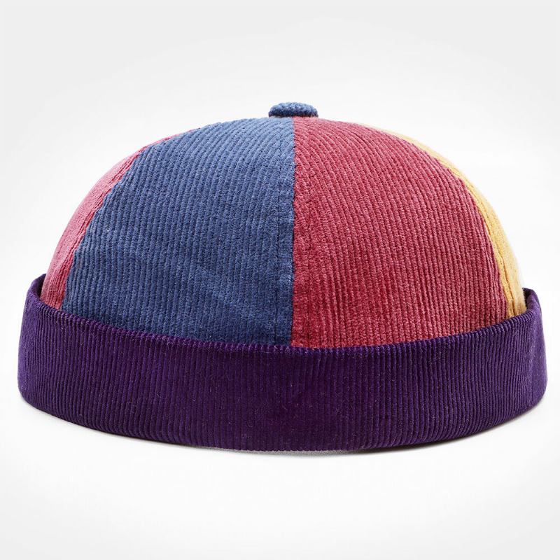 Kvinder Corduroy Lettern Brodery Bucket Huer Farvematchende Varm Solskærm Uden Skygge Beanie Udlejer Kasket Skull Cap