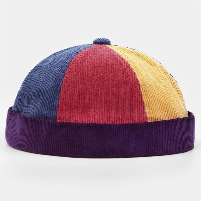 Kvinder Corduroy Lettern Brodery Bucket Huer Farvematchende Varm Solskærm Uden Skygge Beanie Udlejer Kasket Skull Cap