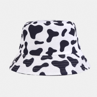 Kvinder Dobbelt-side-wear Zebra Cow Panda Mønster Print Bucket Huer Mode Casual All-match Sunscreen Beach Hat