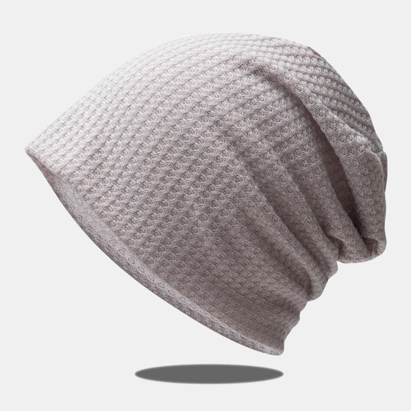 Kvinder Efterår Vinter Varme Plaidmønster Strikket Hue Baotou Huer Blød Åndbar Elastisk Justerbar Bonnet Huer Beanie Hat