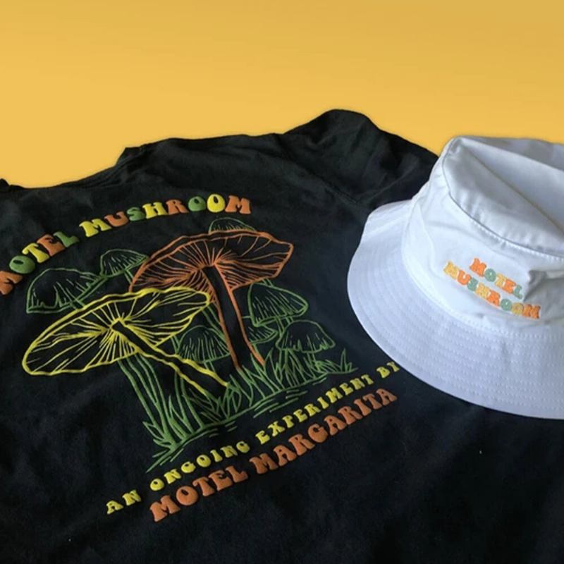 Kvinder Mænd Motel Mushroom Print Mønster Udendørs Casual Sunshade Bucket Hat