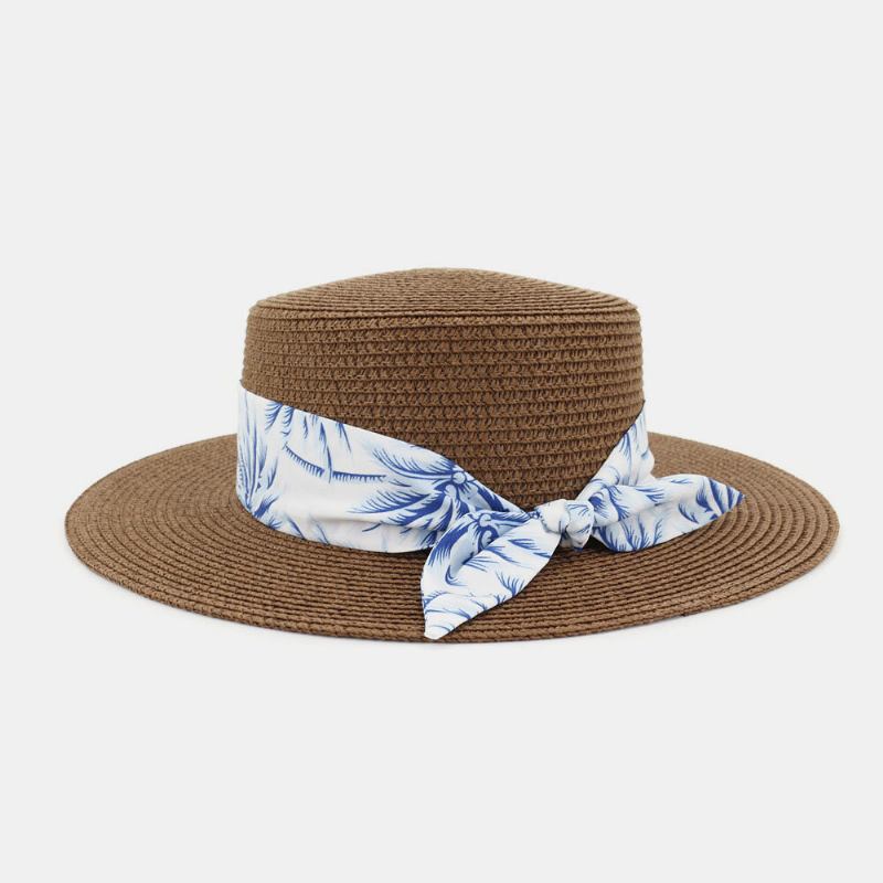 Kvinder Solcreme Rejse Strand Solhat Elegant Bowknot Jazz Huer Flad Huer Stråhat