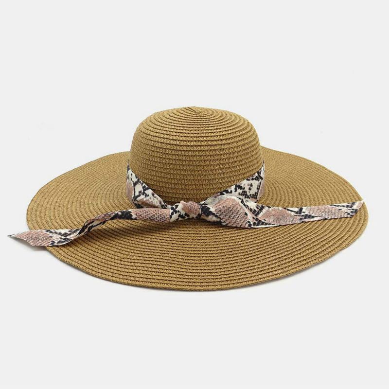 Kvinder Solcreme Vacation Beach Wild Rim Solhat Elegant Stilfuld Bowknot Stråhat