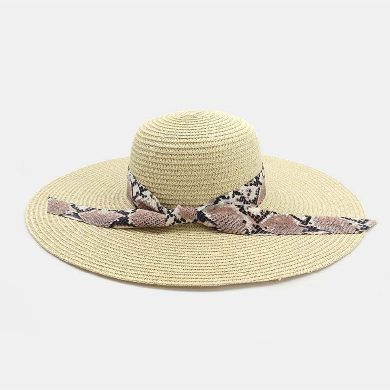 Kvinder Solcreme Vacation Beach Wild Rim Solhat Elegant Stilfuld Bowknot Stråhat